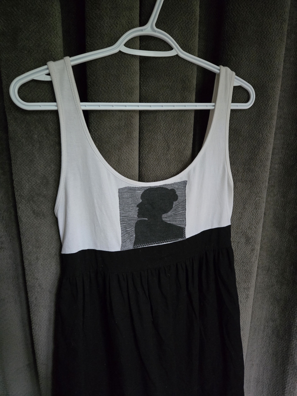 Vintage Y2k Ardene Black & White Mini Dress Graphic Bust Minimalist Color Block - Picture 13 of 14
